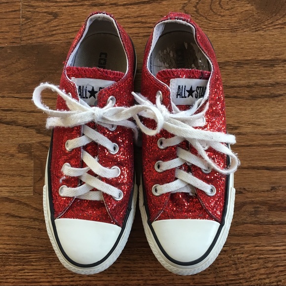 red glitter converse shoes